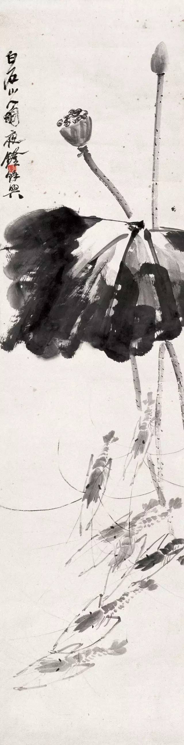 齐白石画虾换真虾,齐白石画虾的6只虾