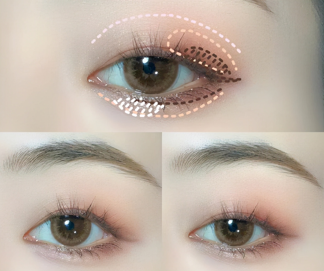 怎么选择适合单眼内双眼皮的眼妆,干净的单眼皮眼妆两个颜色的教程