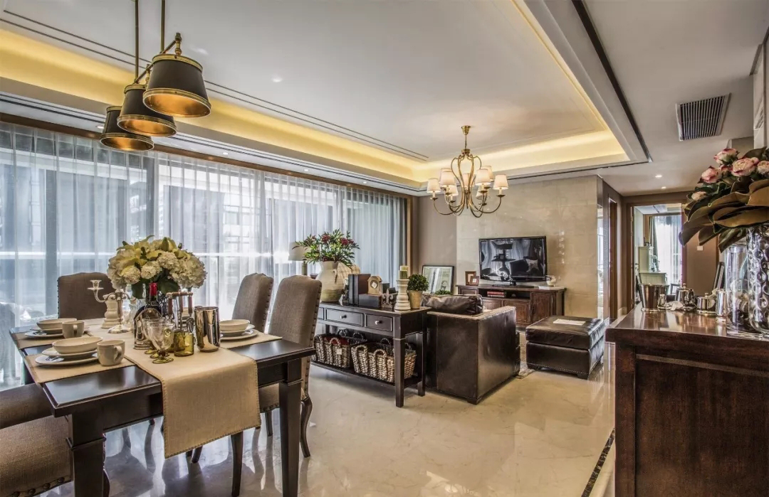 背景墙家装设计现代轻奢风客厅,禅意新中式厨房吊顶效果图