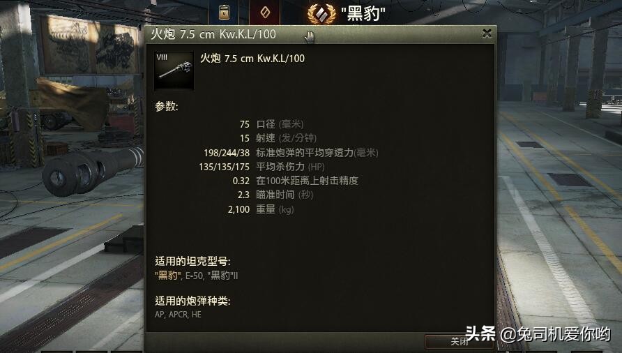 坦克世界闪击战黑豹2支援型中坦,坦克世界德系中坦黑豹逆天射速