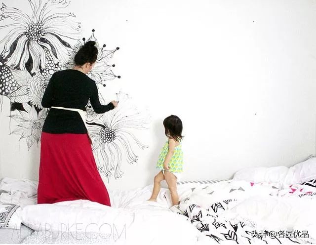 墙壁简单又好看的墙绘,手绘高级感墙面