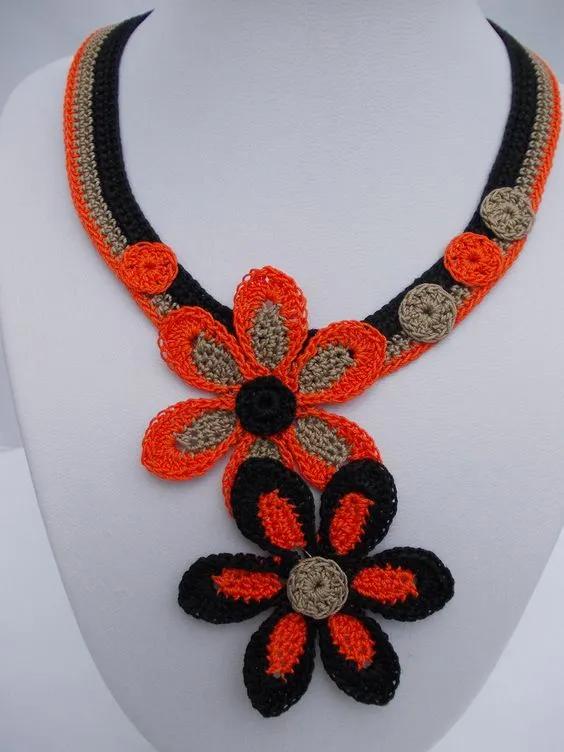 毛线钩织项链配饰教程,毛线钩织各种款式项链视频教程