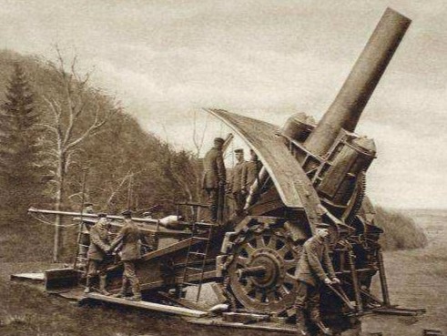 一战德国重炮发射,二战巨炮发射炮弹