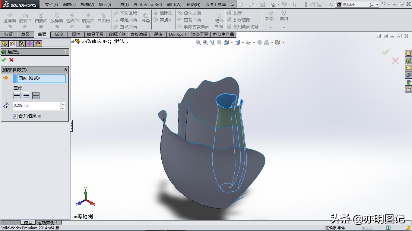 solidworks玫瑰花建模教程,2022solidworks制作玫瑰花