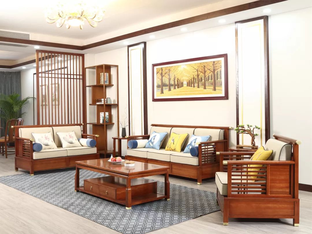 海棠木实木家具系列,海棠木新中式