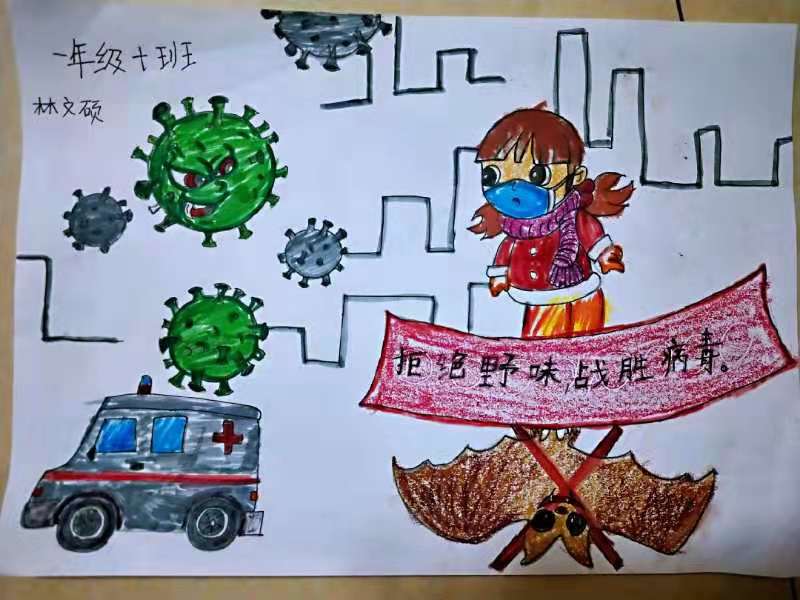 防疫不松懈我们在行动绘画图片,防疫行动宣传绘画