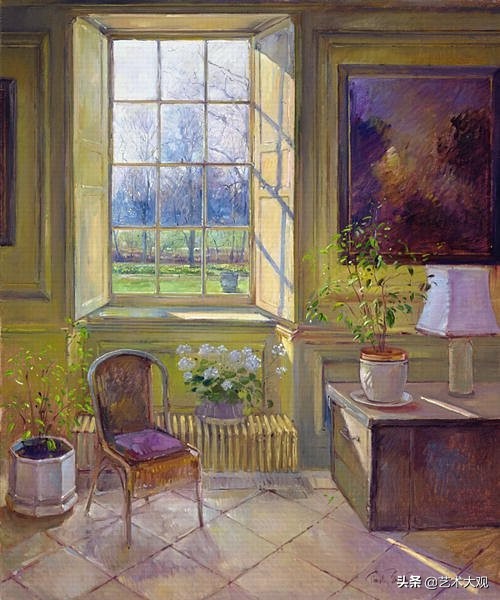 窗外的风景绘画油画,手工油画教程窗外的风景