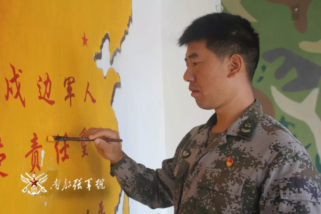 好有文艺范！看阵地班长手绘戍边文化