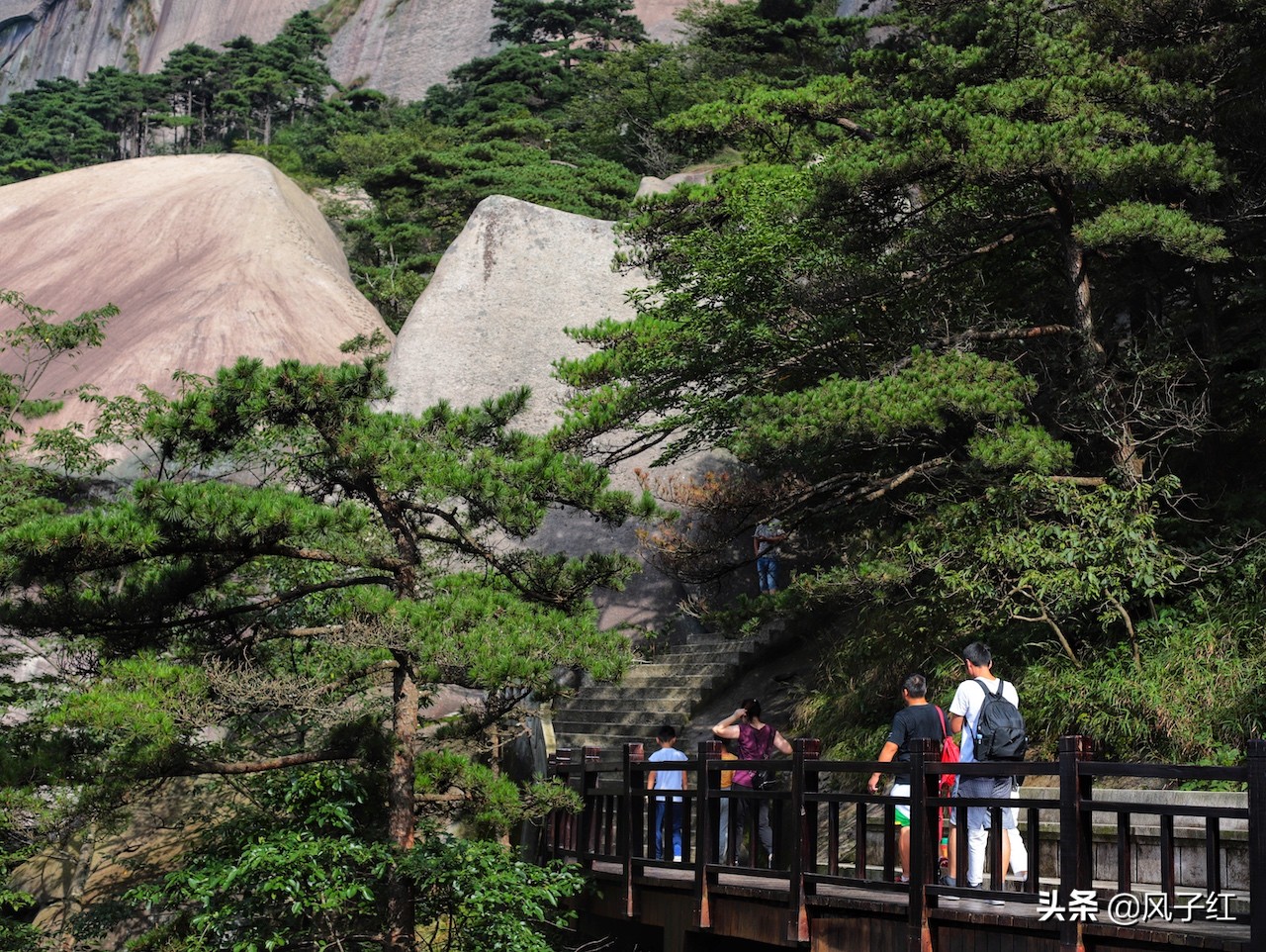 深山裸露的大块岩石,安徽名山大山