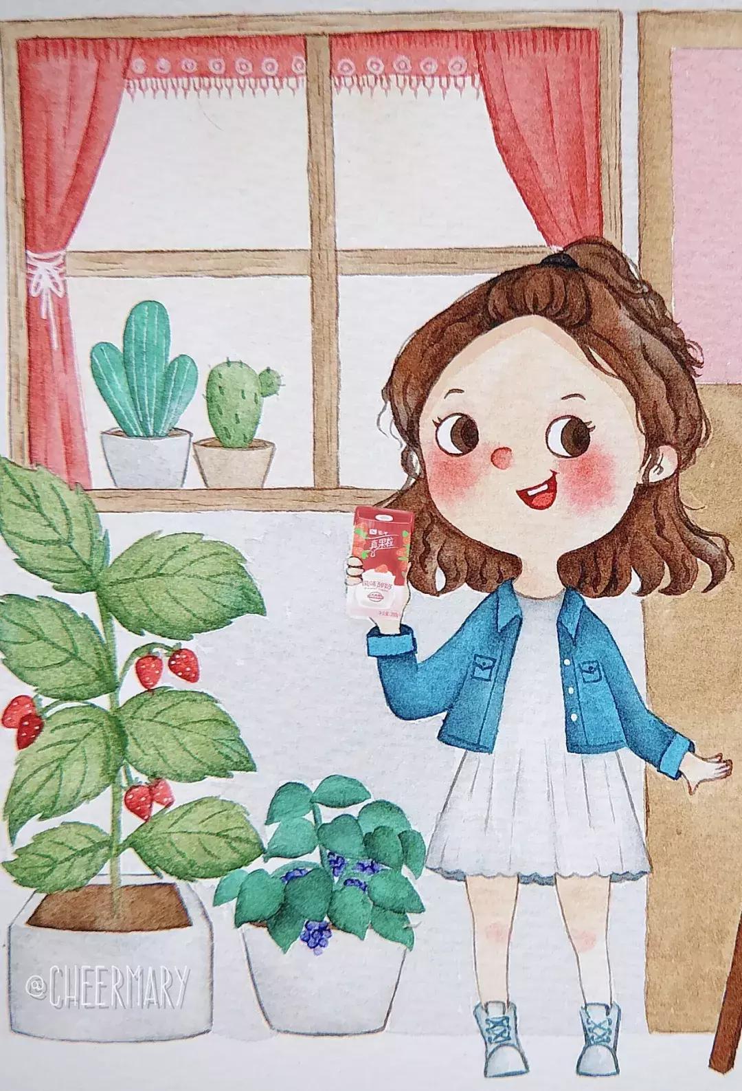 简笔画可爱小人插画,超萌可爱的插画小人