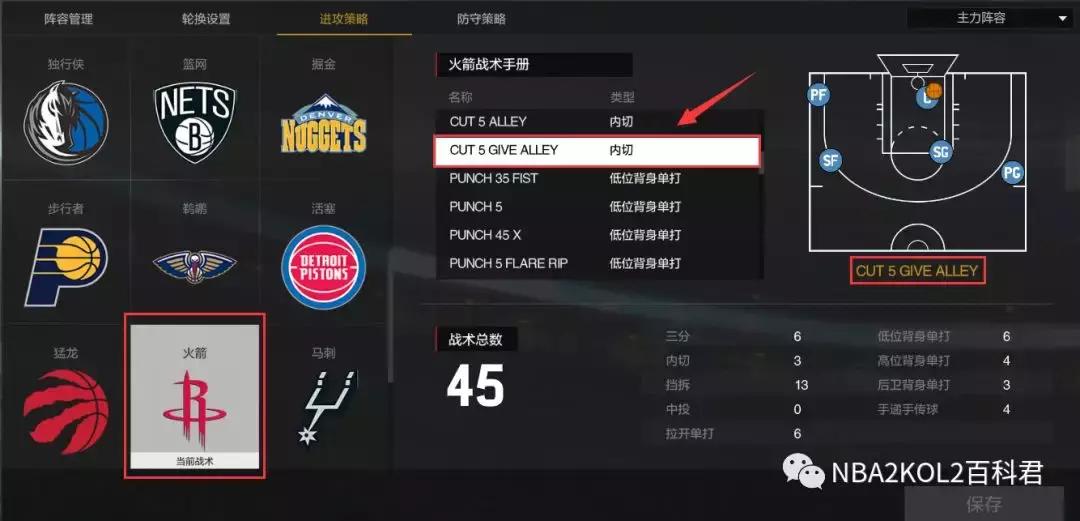 nba2kol2最简单的三分战术,nba2kol2战术小技巧