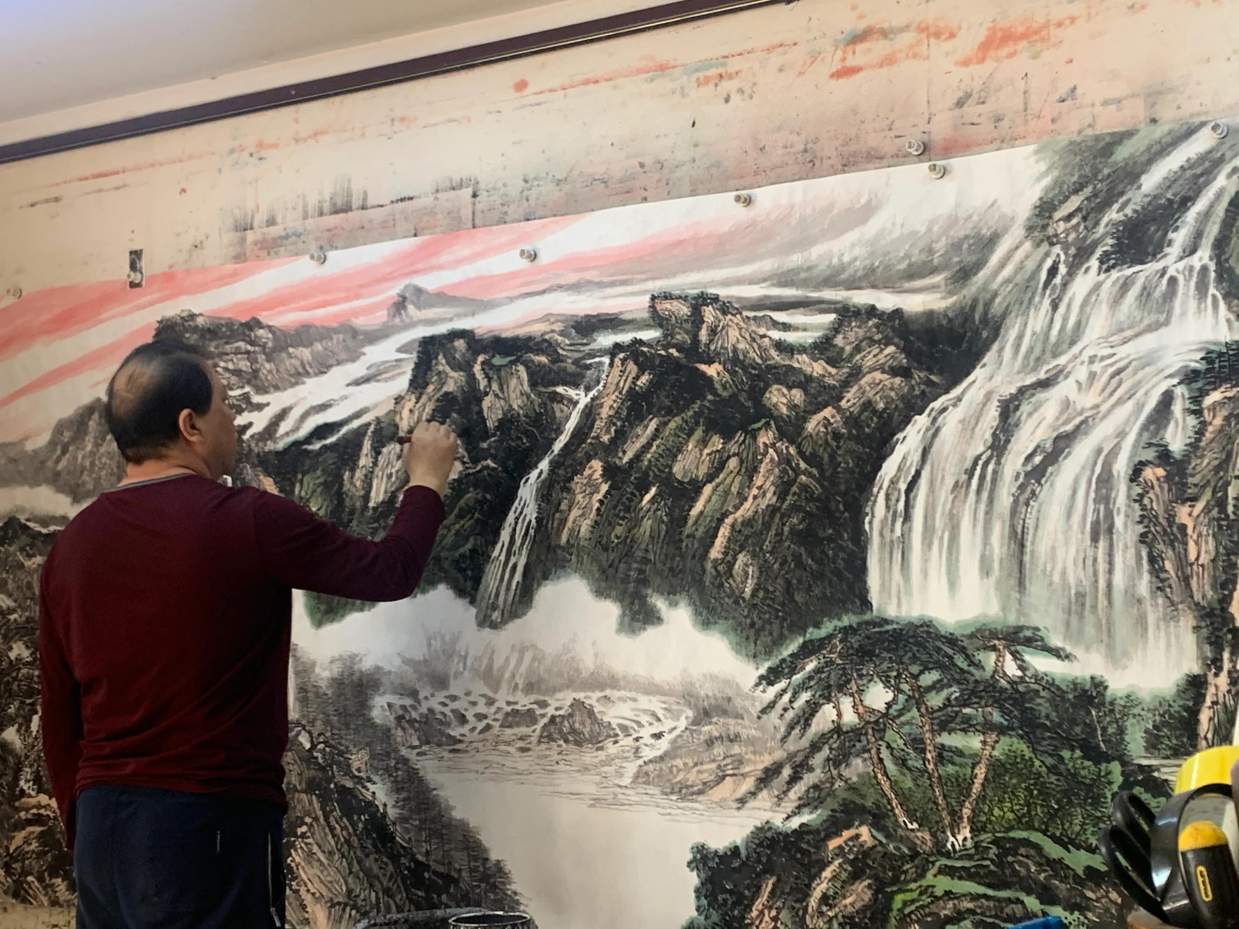 著名画家爱新觉罗·溥山《源远流长图》