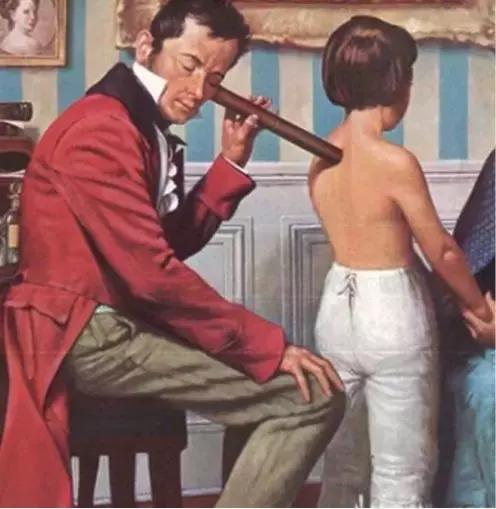 古代没有听诊器西方国家怎么听诊,听诊器发明之前医生听诊图片