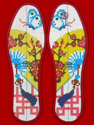 绣花鞋垫的做法,绣花喜字鞋垫