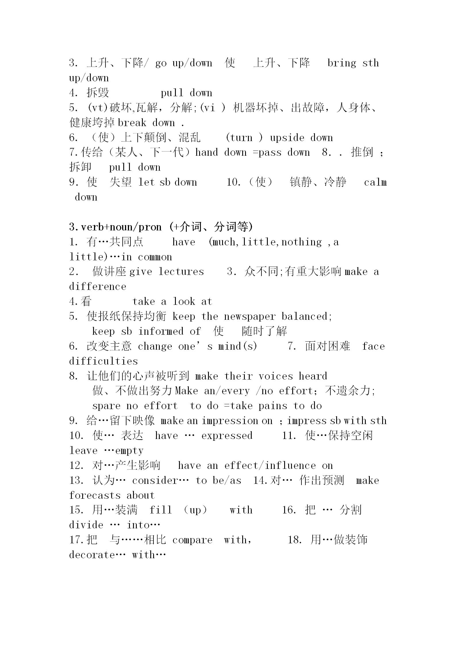 最新人教新课标高二英语上册复习分类总结重点单词、短语、句型
