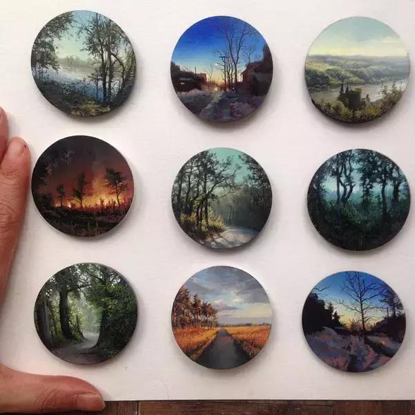 去艺术馆旅游回来画一幅画,油画风景随身带