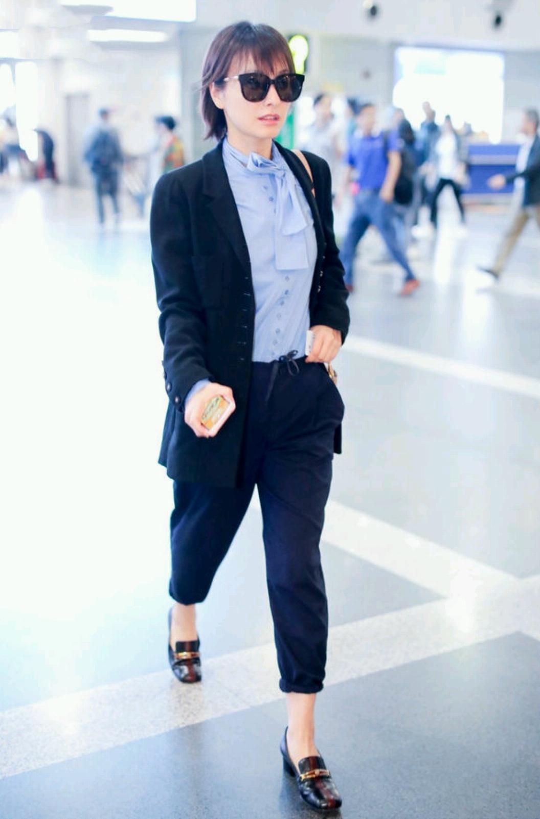 杨幂小白鞋穿搭新中式,杨幂同款流行板鞋搭配图