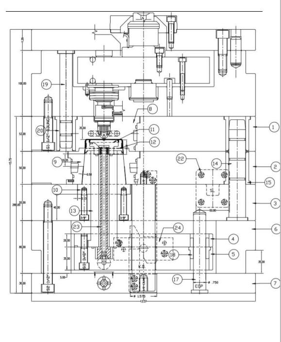全螺纹瓶盖模具,瓶盖注塑模具的设计明细表
