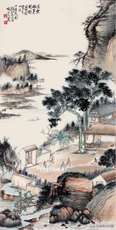 钱松嵒山水画之塞外风情,钱松岩山水画临摹视频