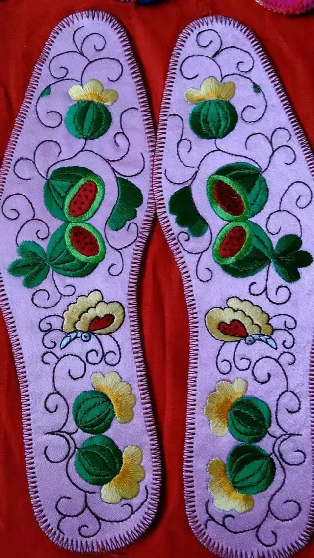 纯手工刺绣鞋垫都是什么图案,45款传统刺绣鞋垫