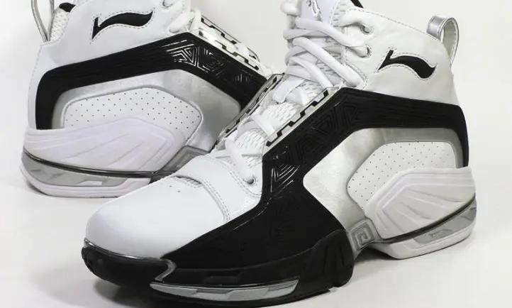 奥尼尔shaq系列篮球鞋白底黑皮面,奥尼尔自创shaq球鞋