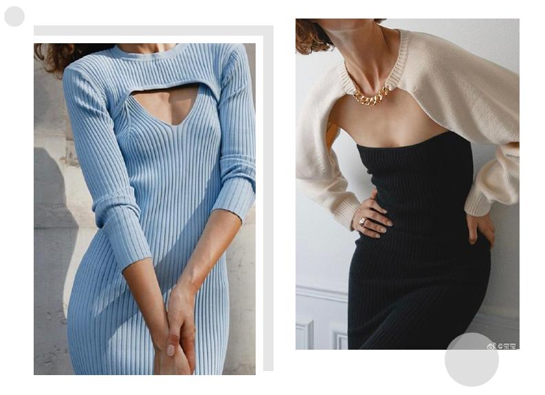 袖套毛衣时尚,最近很火的袖套毛衣蓝色