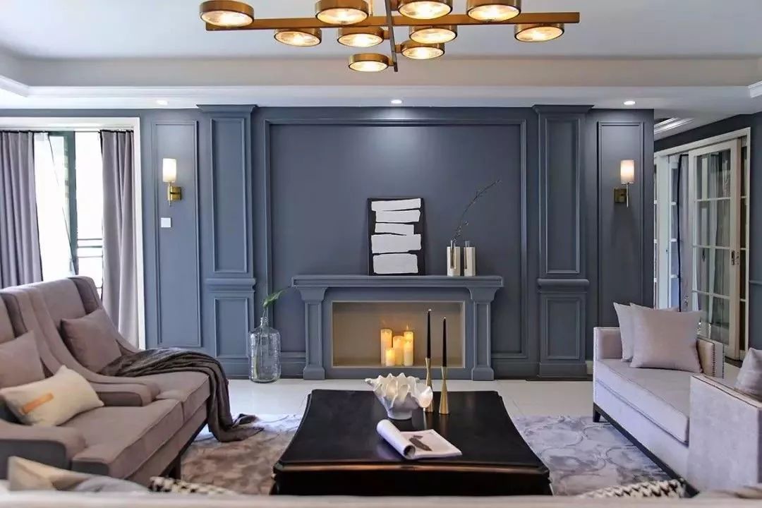 260㎡美式3居-全屋轻奢蓝精致又气派-满堂喜装饰集团