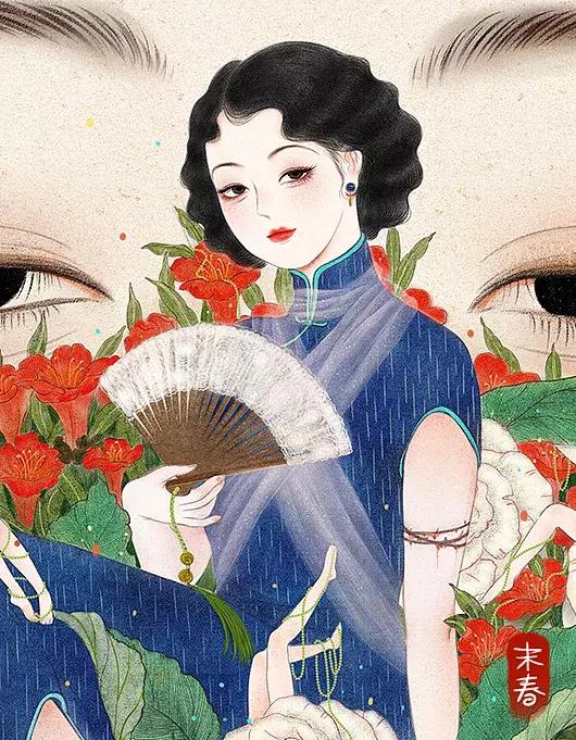 她笔下的女人韵味十足,他笔下的女子美得倾国倾城