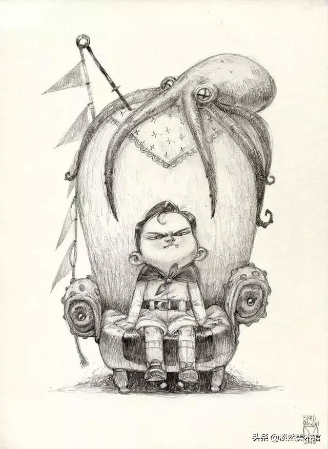 素描画原来可以这么美,素描风插画