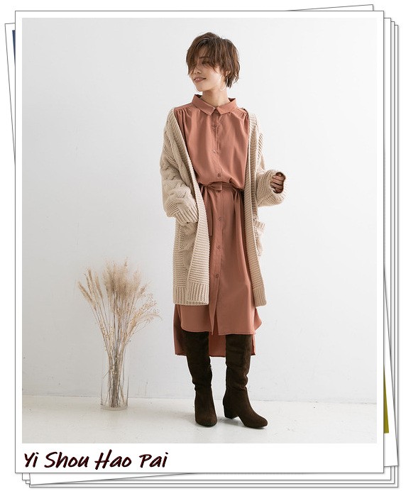 棕色长靴冬季不露腿搭配,棕色长靴怎么搭配好看冬季