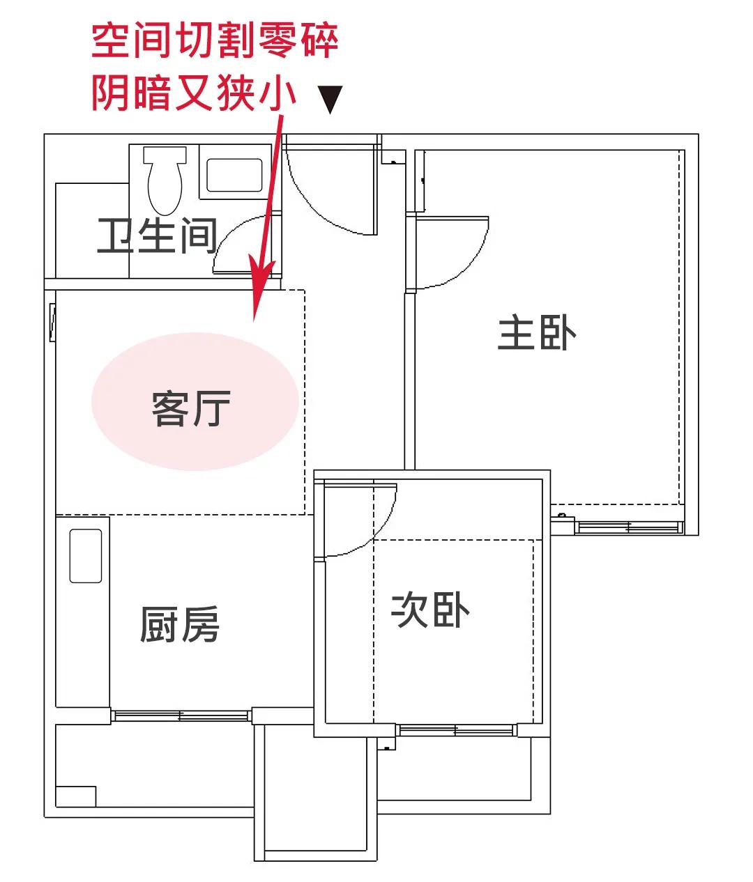 小户型不规则户型设计,小户型二合一户型布局设计
