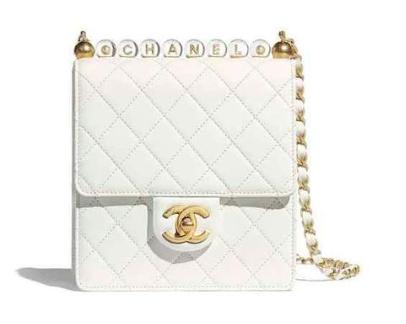 小方包香奈儿图案,香奈儿珍珠链条盒子小方包