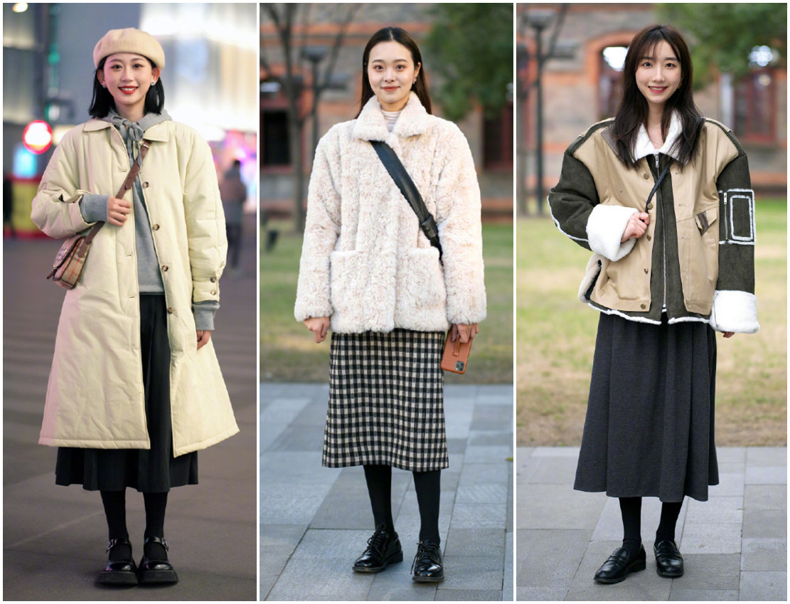 打*裤底**下面不一定配雪地靴，现流行这样穿，时髦洋气，冬季穿很美