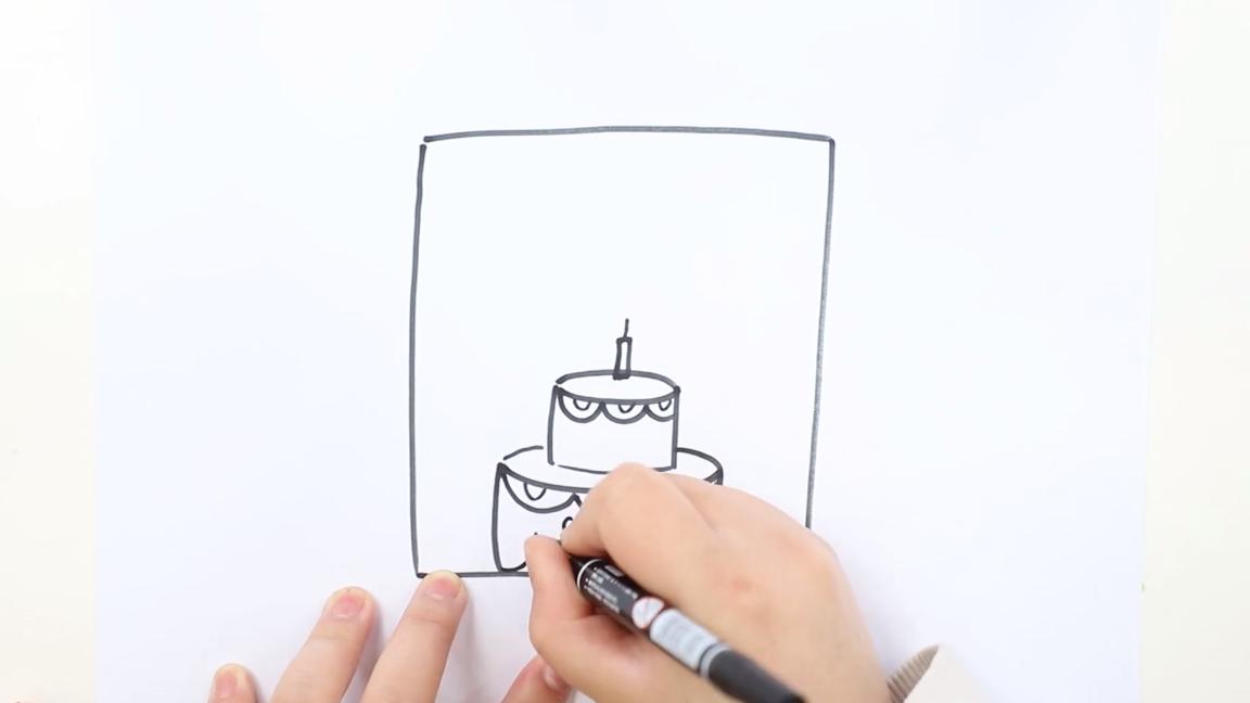 生日贺卡简笔画步骤图,生日贺卡怎么画简笔画