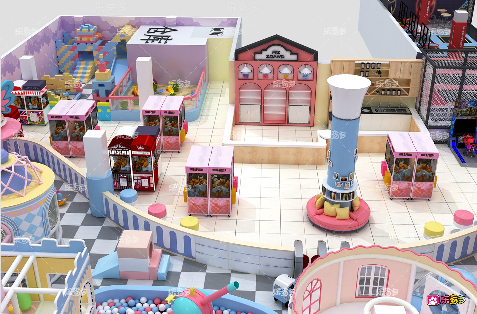 儿童乐园的柱子怎么装修,儿童乐园柱子创意游乐项目