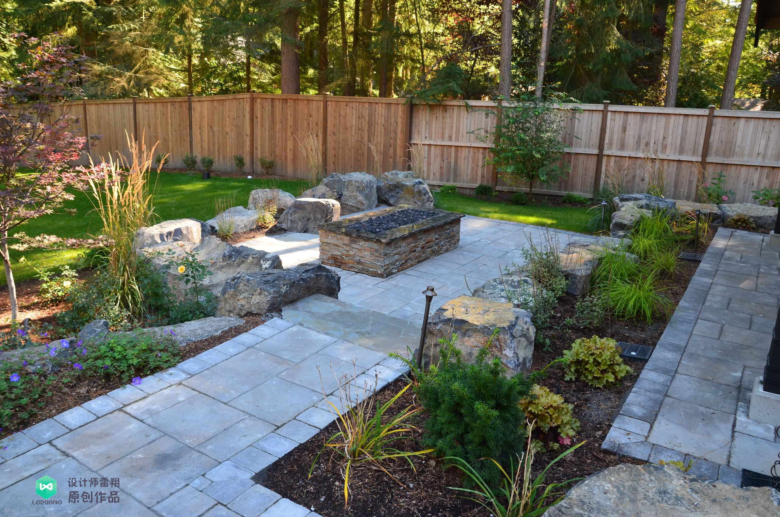 庭院石板如何铺,1.2米庭院路石板铺设效果图