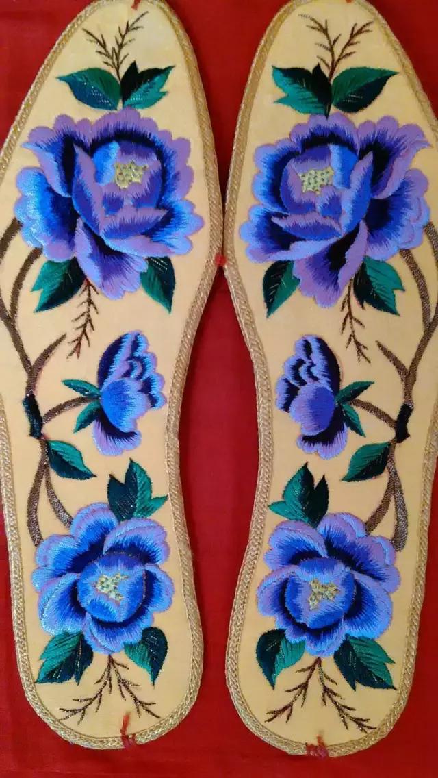 纯手工刺绣鞋垫都是什么图案,45款传统刺绣鞋垫