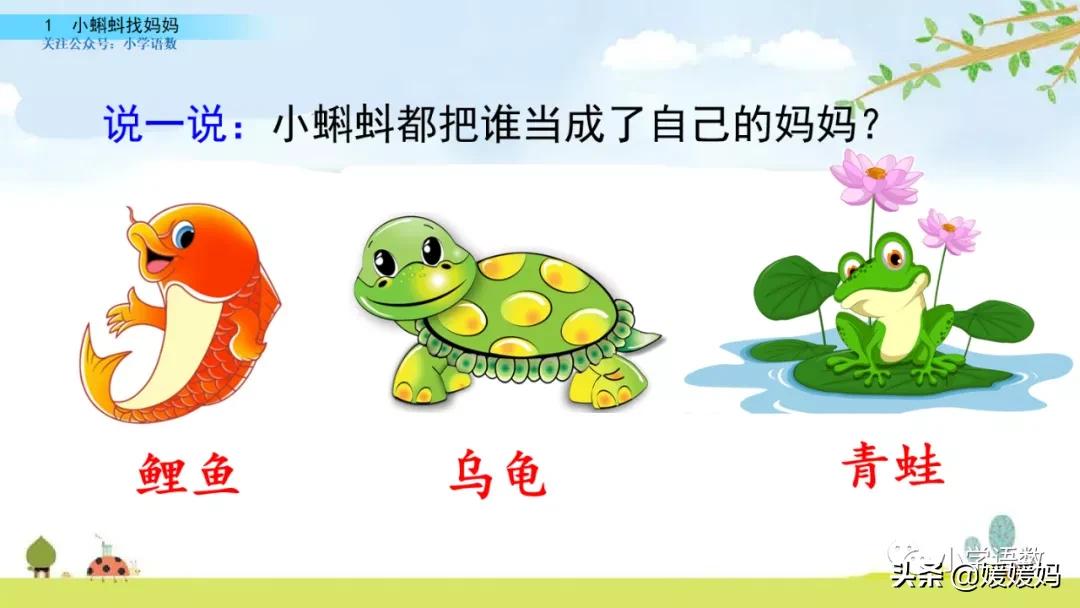 二年级上册小蝌蚪找妈妈听写词语,朗读二年级上册语文小蝌蚪找妈妈