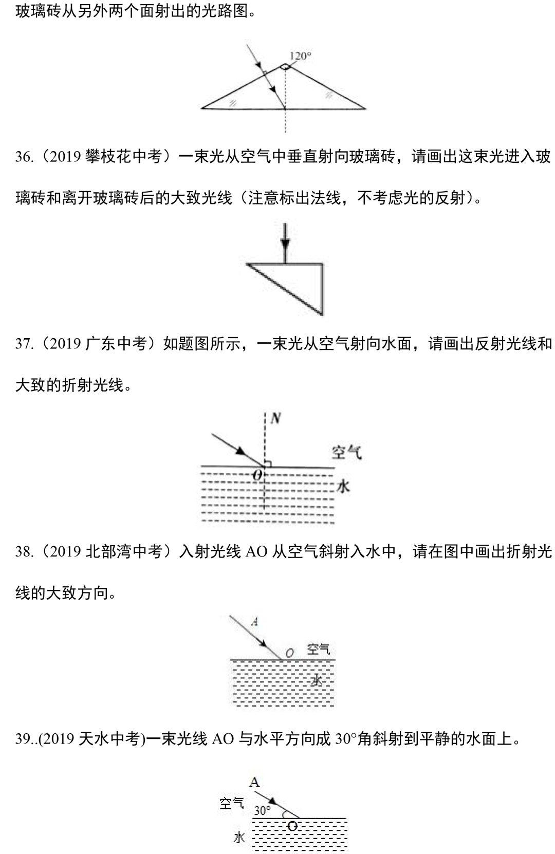 八年级物理光学作图练习题,八年级上册物理作图题讲解视频