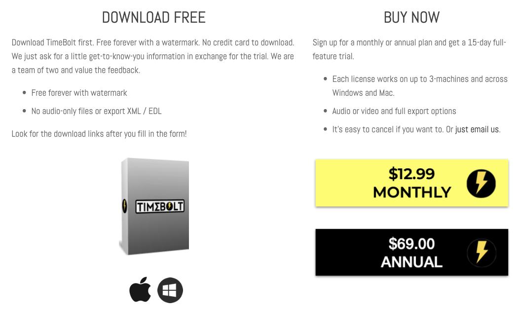 Timebolt，自动去除视频静音片段