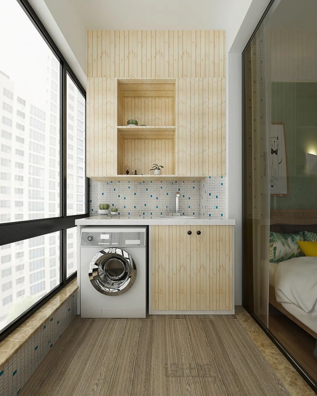 阳台有玻璃窗如何封阳台,阳台封阳台和不封的效果