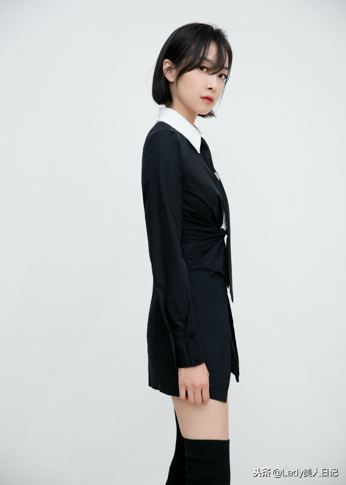 宋茜银色光幕裙搭配星光高筒靴,宋茜穿超长过膝高筒靴