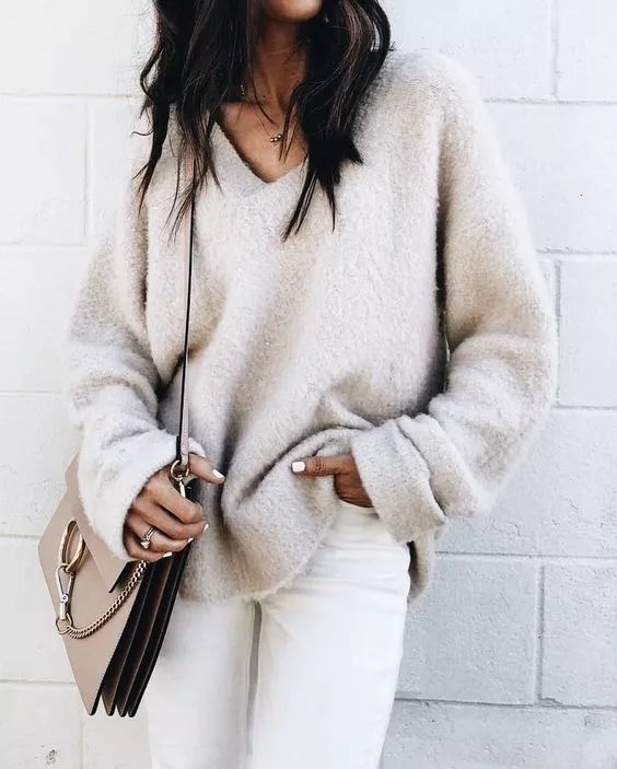 方领v领哪个更显瘦,超显瘦修身v领羊绒长款毛衣