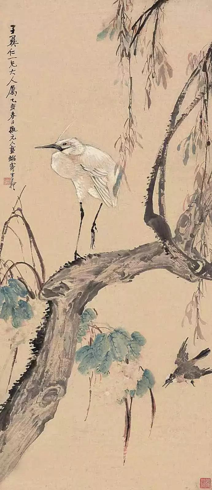 潘天寿100幅花鸟画欣赏,潘天寿花鸟画构图法