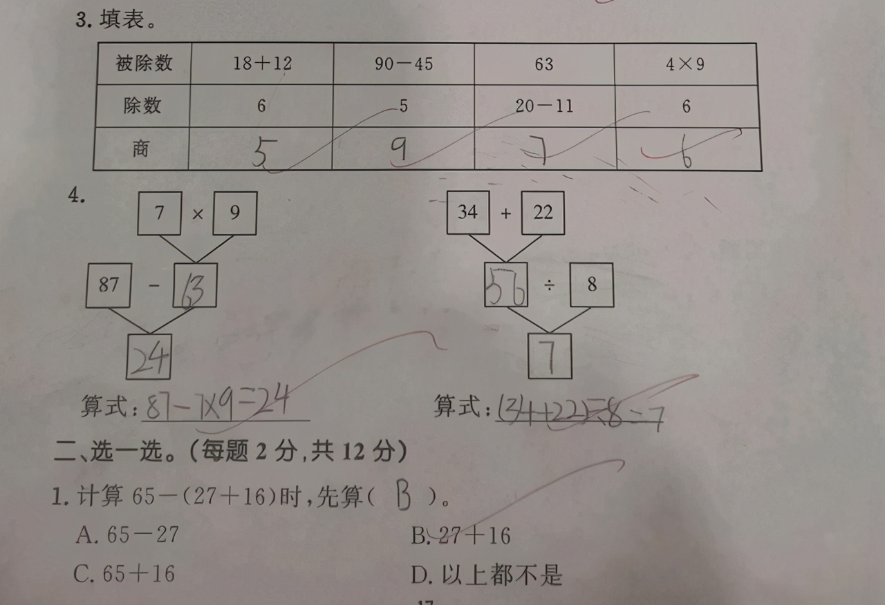 二年级数学第五单元典型题,二年级上册数学书第五单元思维