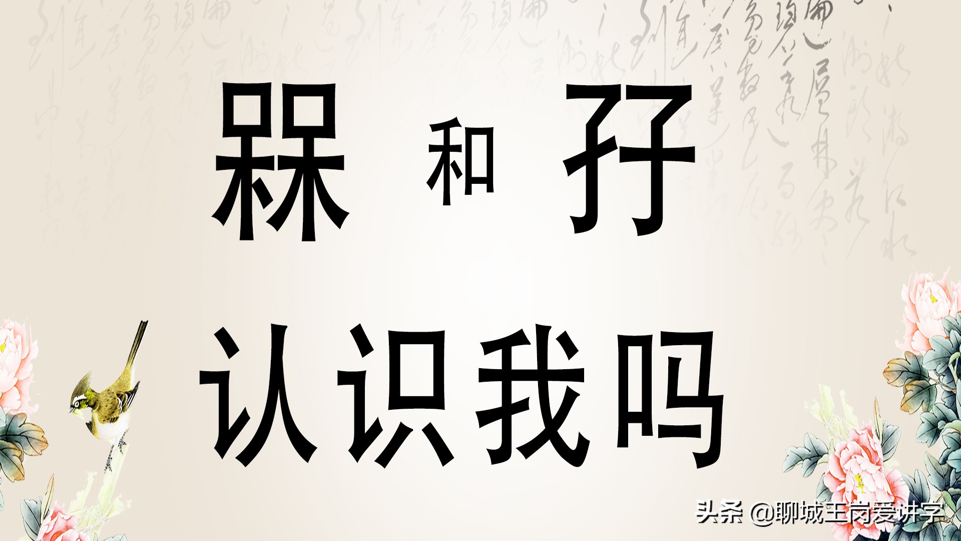 汉字猜猜看：“槑”和“孖”2个可爱的汉字，你了解吗？