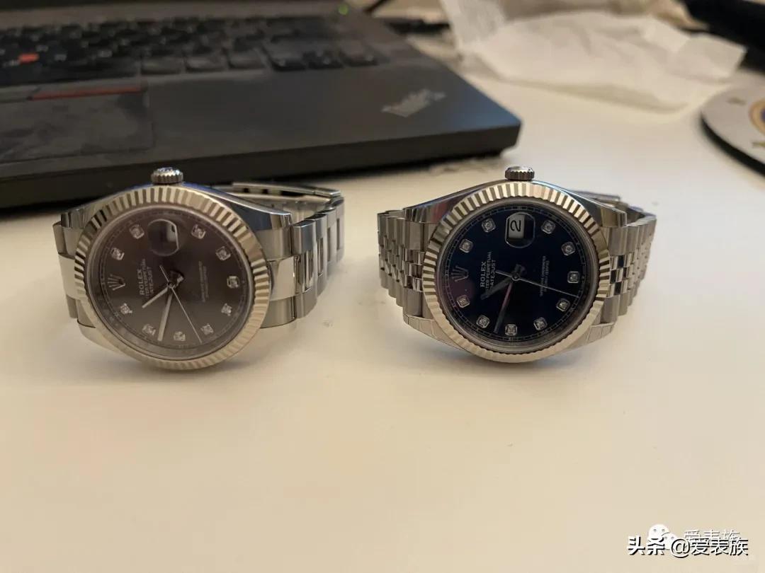 劳力士日志41蓝盘罗马数字,劳力士蓝盘41日志真假对比