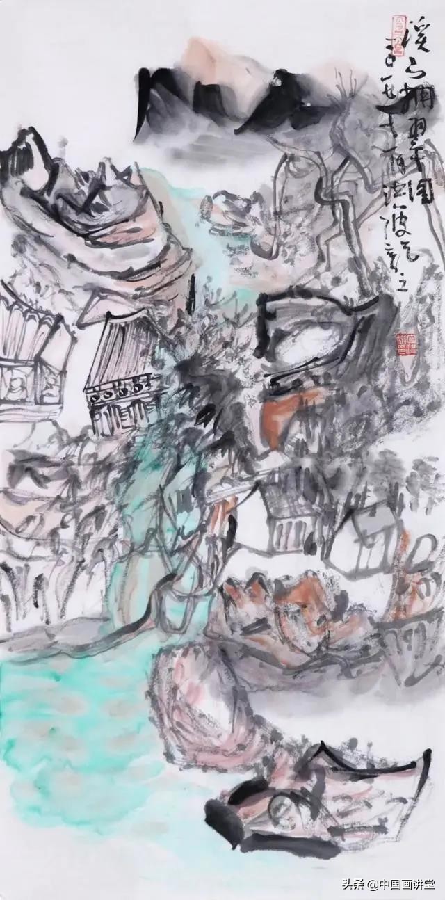 中国画山水画临摹技法,中国画山水画写意教学