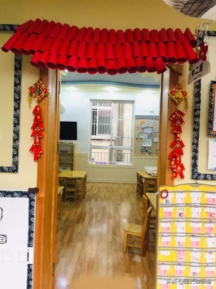 幼儿园迎新年装饰教室方式,最新幼儿园六一大门厅环境布置