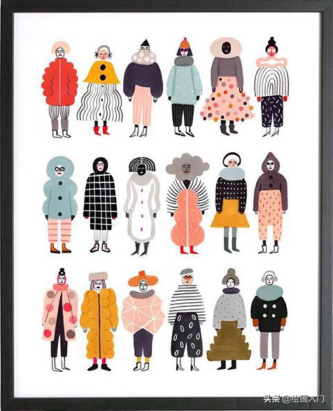 可爱温馨的手绘风插画,色彩鲜艳线条简单的插画